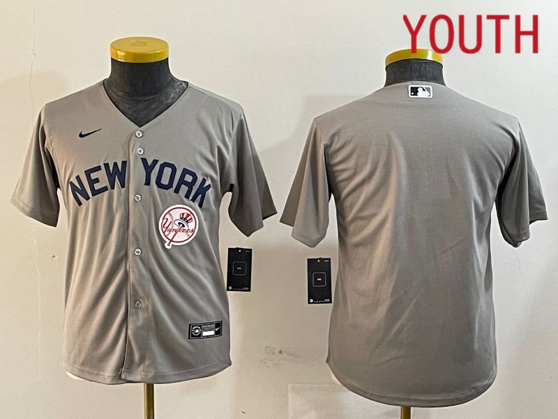 Youth New York Yankees Blank Grey Game 2024 Nike MLB Jersey style 12181